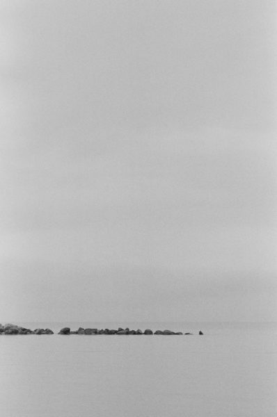 Looking out to Bass Strait on black and white film