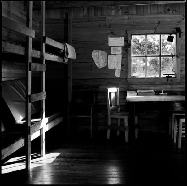 Interior of Lady Lake Hut at the top of Higgs Track, Great Western Tiers.